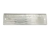 Chassis identification tag. Porsche 911 Blank - 000701101008