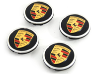 Wieldoppen in matzwart met gekleurd Porsche embleem voor Porsche Taycan / Panamera - 9J1073002