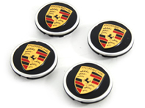 Wheel caps in Matt Black with coloured Porsche Crest for Porsche Taycan / Panamera - 9J1073002