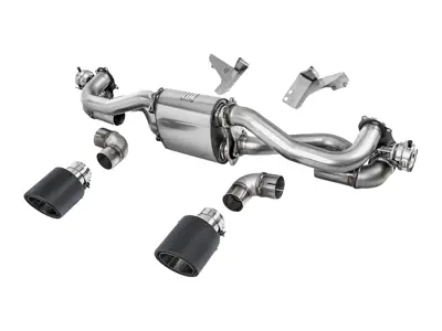 Sistema de escape con válvula Milltek GPF-Back y tubos de escape Carbon Jet-115. Porsche 718 Boxster / Cayman / GT4 2020>> - 982251053F, 982251053H, 982251053K, 982251053E, 982251053D, 982251053G - SSXPO193