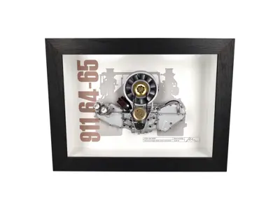 Engine 901 model cutaway Porsche Art - Box framed 1:4 scale