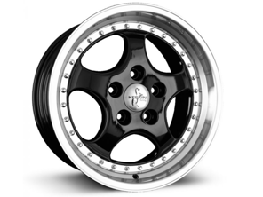 18" KT2 lichtmetalen velg met gespleten velglook 9,5J ET52 - zwarte afwerking Porsche PCD5/130 - KT2B01808552, KT2B01809552