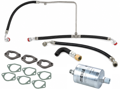 Engine Fuel Line, Intake Gasket, Intermediate Flange & Fuel Filter Kit for Porsche 911 3.2 Carrera 1984–1989 - 93011041104, 93011059507, 93011050902, 92811025306, 92811025307, 93011041103, 93011059505, 93011059506, 93011019714, 93011050901