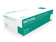 Puderfreie Handschuhe aus Naturlatex - Groß - Packung mit 100 Stück - NRL50N09