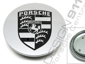 Wheel Cap Silver with Black crest metal for Porsche - 92836103201