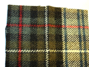 Porsche Classic Stof SCHOTTENKARO Beige - Bruin met rode streep - P9111356