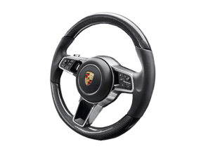 Multi-function sports steering in carbon. Porsche 971 Panamera 2017>> - 971044403, 971044403A34, 971044403OE5, 9710444039J9, 971044403OK6, 9710444038U7