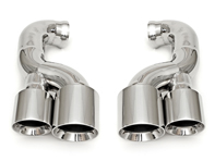 Auspuff-Endrohre Deluxe Quad Style in poliertem Chrom. Porsche Cayenne 957 V6 - 95511100040, 95511125130, 95511125171, 95511125230, 95511125271