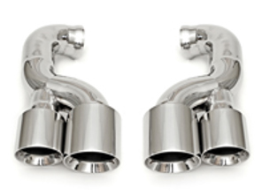 Exhaust Tail Pipes Deluxe Quad Style in Polished Chrome. Porsche Cayenne 957 V6 - 95511100040, 95511125130, 95511125171, 95511125230, 95511125271