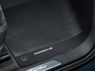 Tapis de sol en carbone avec bordure en cuir. Porsche Cayenne (9YA) 2018>> LHD - 9Y0044844