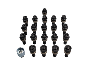 Radschrauben in schwarz inklusive Diebstahlschutz - 00004460231, 00004460271, 00004460281, 00004460291