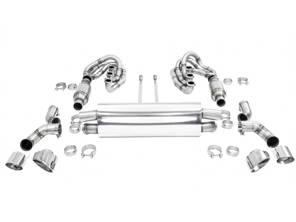 CARGRAPHIC GT Sport Exhaust System, With ID42 GT Manifolds, Without Heating. Porsche 964 Carrera 2/4/RS - 96411104504, 96411104605, 96411104502, 96421103905, 96421103932, 96421104004