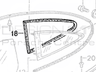 Sello de vidrio trasero de 1/4. Porsche 996 - 99654332500, 99654332600