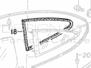 Hintere 1/4 Glasdichtung. Porsche 996 - 99654332500, 99654332600