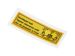Valve clearance decal. Porsche 356B / 356C / 912 - 64470100100 - 1601503300