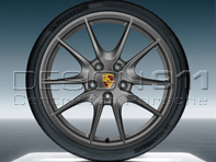 20' Carrera S Platinum Alloy Wheels & Tyres Original Porsche for 981 Boxster / 981 Cayman - 98104460206, 98104460205, 98104460225, 98104460226