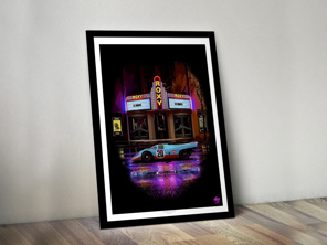 Porsche 917 Le mans poster in Black frame