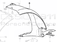 Garniture de passage de roue avant arrière. Porsche 993 - 99350420400, 99350420300, PAF00320700