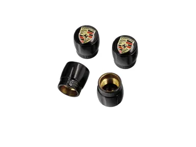 Juego de 4 tapones de válvula decorativos para Porsche para vehículos sin control de presión de neumáticos - 99104460356, 99104460266, 99104460265