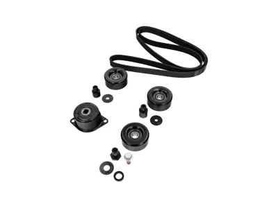 Kit completo de poleas y correas (tensor, poleas guía y correa de transmisión) para Porsche 996 Carrera (Tiptronic sin aire acondicionado) 1998-2005 - 99610226050, 99710226000, 99610211957, 99610211958, 99610212752, 99610212754, 99610211853, 99610211855, 99610211856, 99610212552, 99610212553, 99610236550, 99907203909, 99907204109, 99907205901, 99610211754, 99610211756, 99610211757, 99610215165, 99610215167