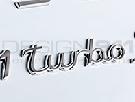 'TURBO' CHROM-Heckdeckel-Emblem. Porsche 991 - 99155924700