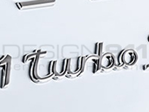 'TURBO' CHROM-Heckdeckel-Emblem. Porsche 991 - 99155924700