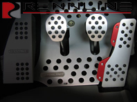 Rennline aluminium 3-delige pedaalset met rubberen grip. Porsche 911/912/914/930/964/993 - P70.60, P7060