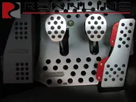 Rennline Aluminium 3 Piece Pedal Set  Rubber Grip. Porsche 911/912/914/930/964/993 - P70.60, P7060