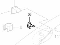 Gummianschlag für Benzinklappe am Flügel. Porsche 997 / 987 / 987C