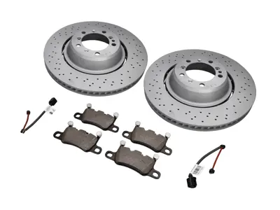 Bremsbeläge und Bremsscheibenpaket hinten. Porsche Cayman GT4 Zimmermann - 98135240780, 98135240880, 99135294701, 99160918500, 9GT615601F, 9GT615602F