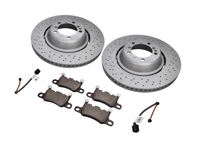 Pastillas de freno traseras y paquete de discos de freno Trasero. Porsche Cayman GT4 Zimmermann - 98135240780, 98135240880, 99135294701, 99160918500, 9GT615601F, 9GT615602F