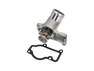 Corpo termostato acqua con inserto termostato. Porsche 987 Boxster / 987C Cayman / 997 - 99610612153, 99610612155, 99610601359, 99610601361, 99610612552, 99610612553, 99610612554, 99610632650, 99610632651, 99610601360 - URO-016665, V45-99-0002
