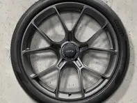 20-/21-inch 992 (911) GT3 alloy wheel set in Dark Silver. Original Porsche - 992044680CB