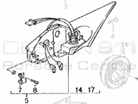 Montage buitenspiegel. Porsche 986 Boxster / 996 (99673121901G2L, 99673122001G2L) - 99673121901G2L, 99673122001G2L
