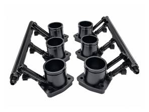 Kit d'adaptation de collecteur d'admission avec rampes d'injection pour collecteurs standard, noir. Porsche 964 / 993 3.6L 1989–98 - 96411071101, 99311071250 - AMS9050157 + AMS9050033, AMS9050158 + AMS905033
