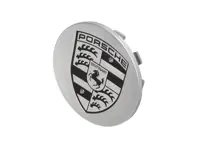 Wieldop Zilver met zwarte kuif, concaaf. Porsche 95B Macan - 95B60115088Z
