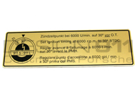 Autocollant Calage Allumage Porsche 911 - 90100651000