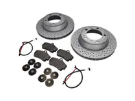 ACHTER Remblokken + Remschijfpakket. Porsche 996 1997-04 - 99635240104, 98635293911, 99635208602, 99635208600, 99661236501, 90026904701, 99907340201, 99635295901