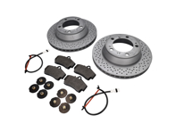 HINTERE Bremsbeläge + Bremsscheibenpaket. Porsche 996 1997-04 - 99635240104, 98635293911, 99635208602, 99635208600, 99661236501, 90026904701, 99907340201, 99635295901