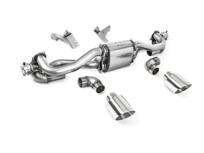Sistema de escape Milltek GPF-Back con válvula y tubos de escape GT-115 pulidos. Porsche 718 Boxster / Cayman / GT4 2020>> - 982251053F, 982251053H, 982251053K, 982251053E, 982251053D, 982251053G - SSXPO189