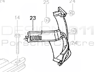 Rear bumper bracket / heatshield. Porsche Boxster 986 2003-04 - 98650563102, 98650563202