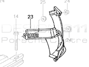 Rear bumper bracket / heatshield. Porsche Boxster 986 2003-04 - 98650563102, 98650563202