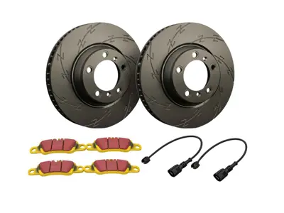 前轮运动型刹车盘和刹车片套装。适用于保时捷 991.2 Carrera 2 / Carrera 4 - 992615301, 99635140902, 99635140903, 99635140904, 99635140905, 9P1615301A, 992615302, 99635141002, 99635141003, 99635141004, 99635141005, 9P1615302A