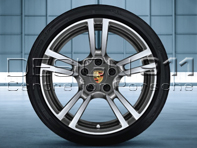 Jantes et pneus en alliage 19' Turbo II d'origine Porsche pour 997.2 C2 / C2S - 99704460283, 99704460284, 99704460383, 99704460384