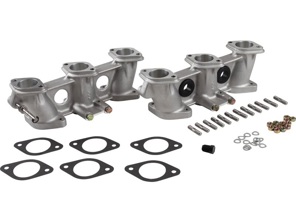 PMO induction tall inlet manifold set for 46mm carburettor. Porsche 911 2.7ltr through to 3.0ltr MFI with ported cylinder head - PM-O904-0, PM-O905-0