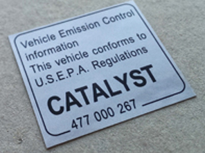Katalysator-Aufkleber. Porsche 911 / 924 / 928 / 944 / 968 / Boxster - 477000267
