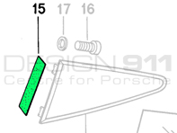 Tira de sellado de ventana trasera de 1/4. Porsche 911 65-77 Coupé - 90154349320
