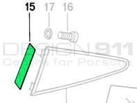 Afdichtstrip voor 1/4 raam achter. Porsche 911 65-77 Coupé - 90154349320