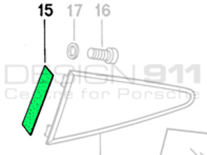 Rear 1/4 Window Sealing Strip. Porsche 911 65-77 Coupe - 90154349320