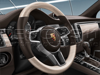 Multi-function Sports Steering Wheel in Whitewashed Oak. Porsche Macan - 95B04440000, 95B04440000A34, 95B04440000OE5, 95B04440000OK6, 95B044400006H6, 95B044400009J9